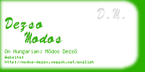 dezso modos business card