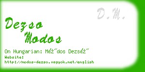 dezso modos business card